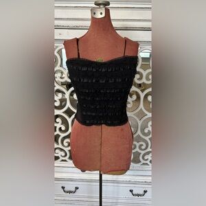 Women’s Black Victoria’s Secret Ruffled Bustier (S)(NWT)